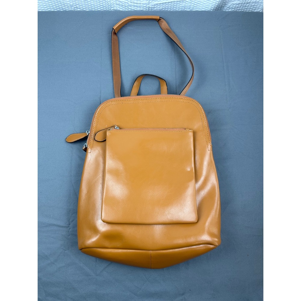Heshe Cognac Convertible Backpack Purse Faux Leather Shoulder Bag Brown